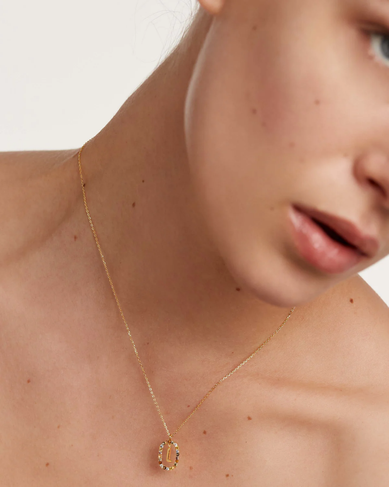 Crystal Letter Necklace